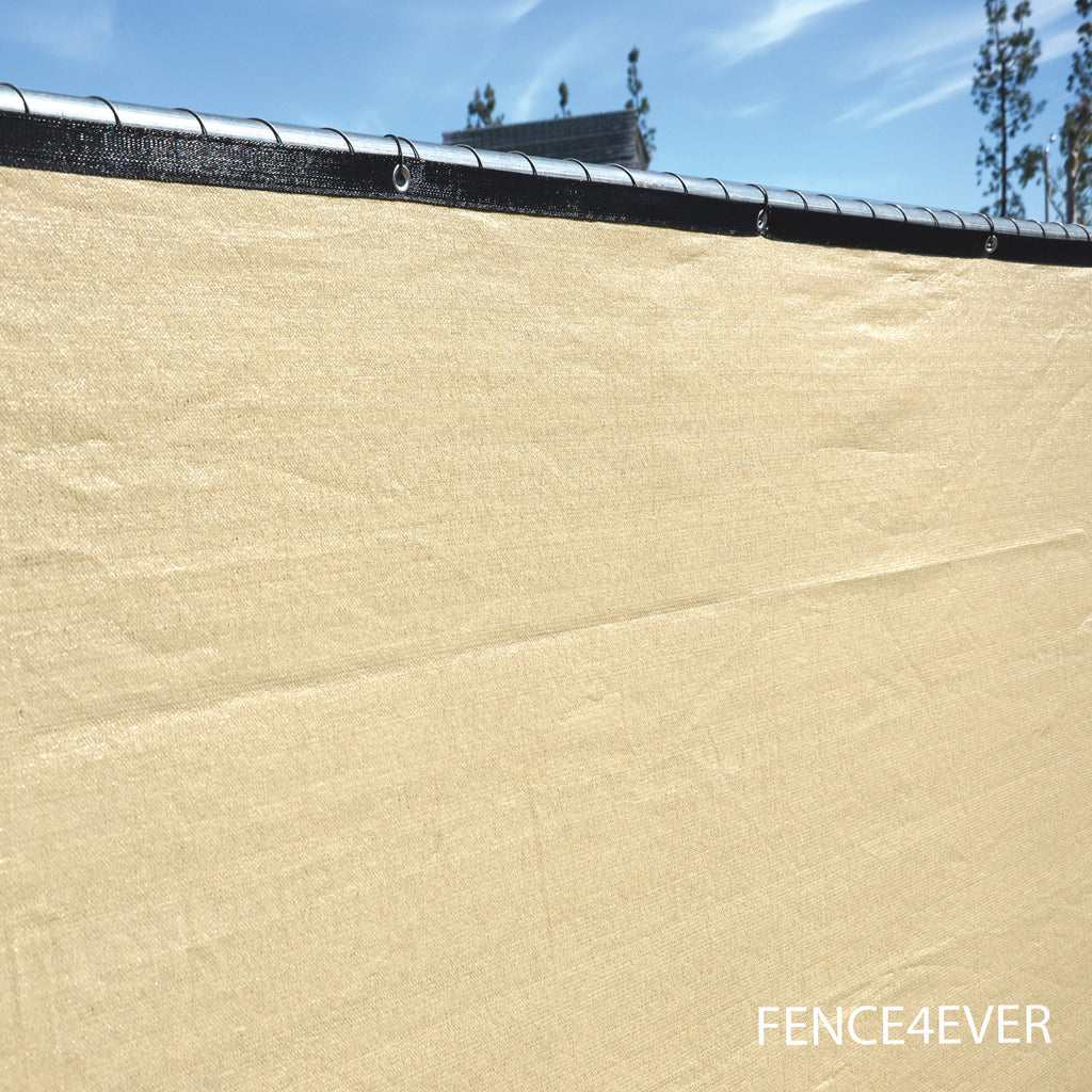 6ft Privacy Fence Screen - Beige Heavy Duty HDPE Mesh Windscreen For Garden & Yard