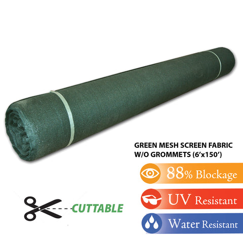 Green 6'x150' Shade Cloth Fabric Roll Windscreen Privacy Screen Sun Cover UV Block (with out grommets) FREE SHIPPING